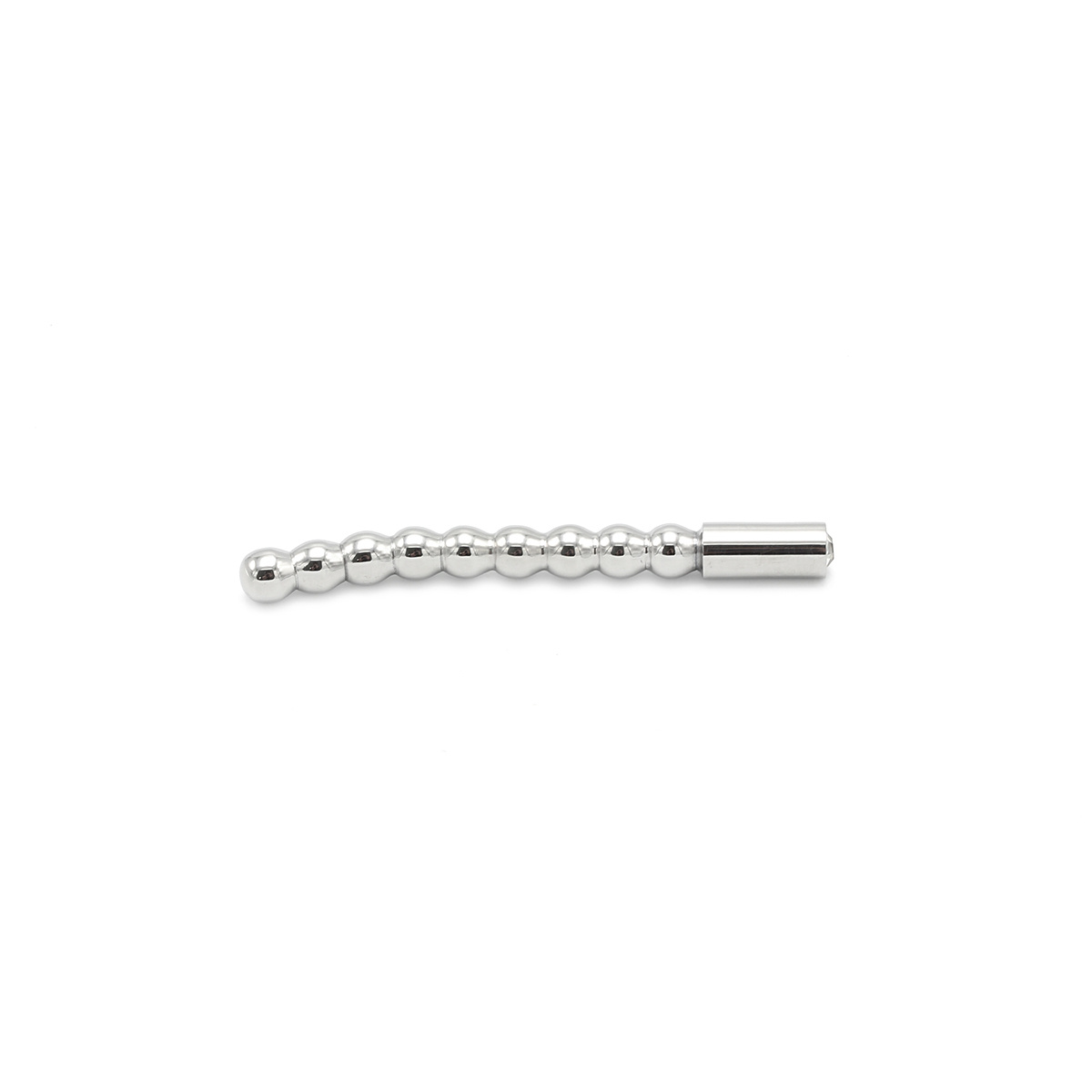 Solid 8 mm Stainless Steel Penis Plug with Bead Pattern