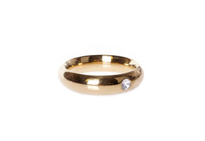 Goldener Donut-Cockring 45 mm mit Edelstein – Kiotos Steel Luxe