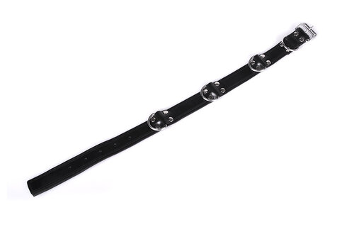 Deluxe Zwarte Bondage Halsband Met 4 D-Ringen – Comfortabel