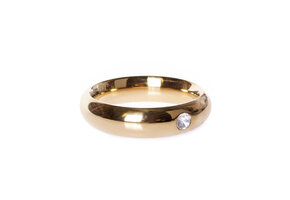 Goldener Donut-Cockring 50 mm mit Edelstein | Kiotos Steel