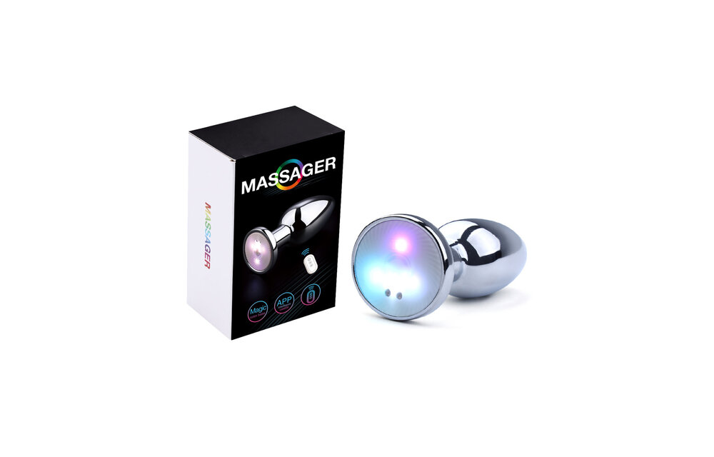 Vibrerende Aluminium Buttplug Medium 8 cm met LED - Kiotos Steel