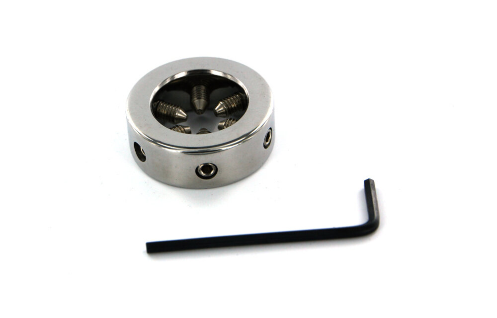 Glanzspike-Cockring 3,5 cm Edelstahl mit 6 Spikes