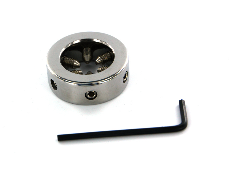 Glanzspike-Cockring 3,5 cm Edelstahl mit 6 Spikes