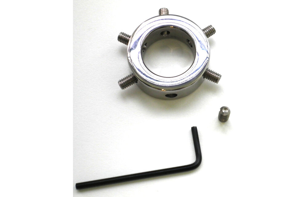 Glanzspike-Cockring 3,5 cm Edelstahl mit 6 Spikes