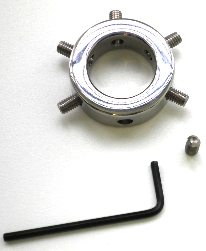 Glansspike Cockring 3,5 cm Roestvrijstaal met 6 Spikes