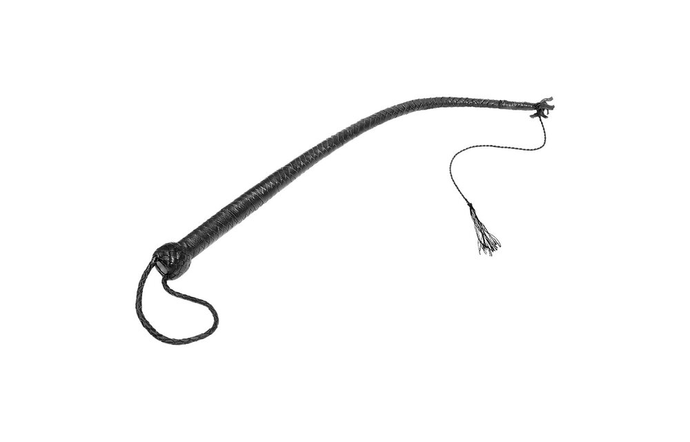 Zwarte Leren Zweep 60 cm – Duurzaam & Luxe Kiotos Steel