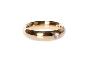 Goldener Donut-Cockring 55 mm mit Edelstein | Kiotos Steel