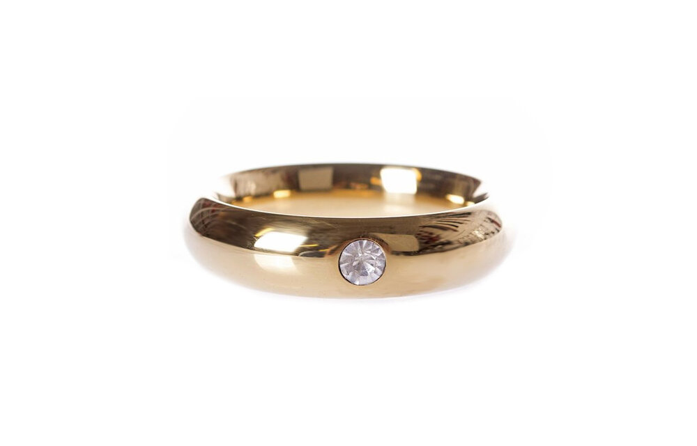 Gouden Donut Cockring 55mm met Juweel | Kiotos Steel