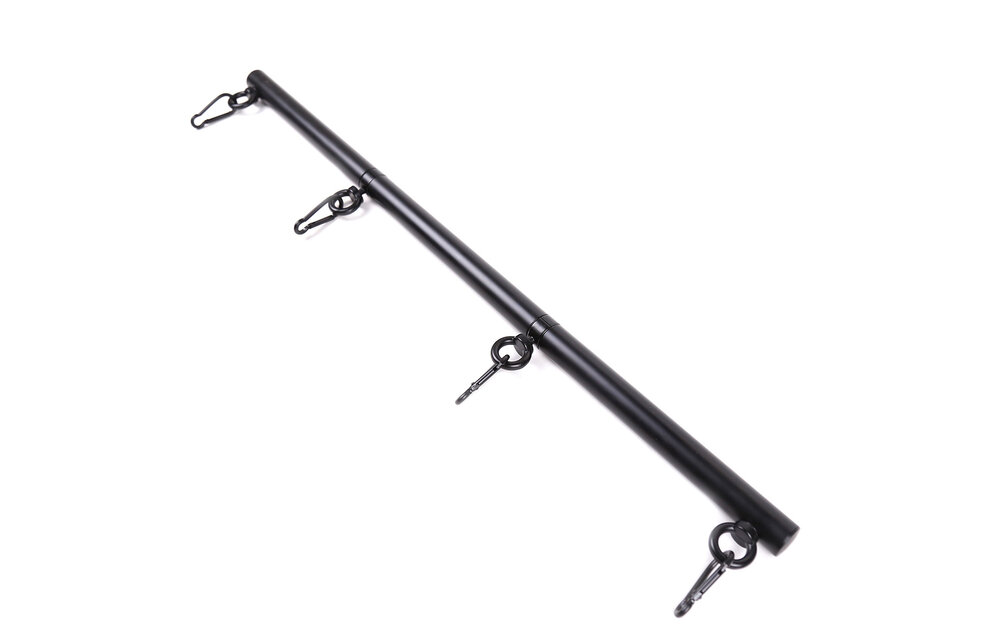 Schwarze verstellbare Spreizstange 4 Haken | Kiotos Steel BDSM