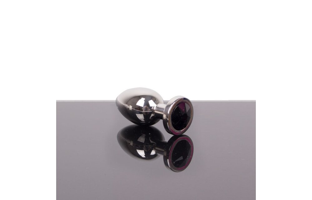Jewel Butt Plug Large Black 10.5 cm | Stainless Steel Luxury