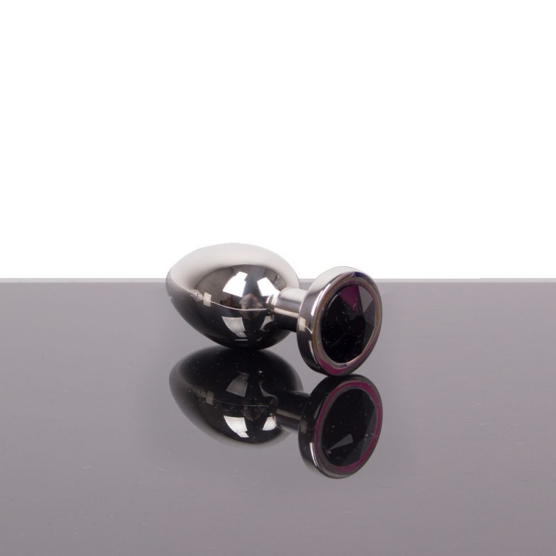 Jewel Butt Plug Large Black 10.5 cm | Stainless Steel Luxury