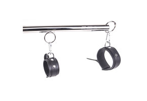Luxuriöses schwarzes Leder-Spreizstangenset 76 cm – Komfort & Sicherheit