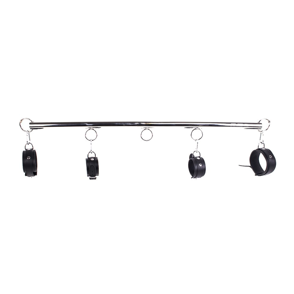 Luxe Zwarte Leren Spreidstang Set 76 Cm – Comfort & Veiligheid