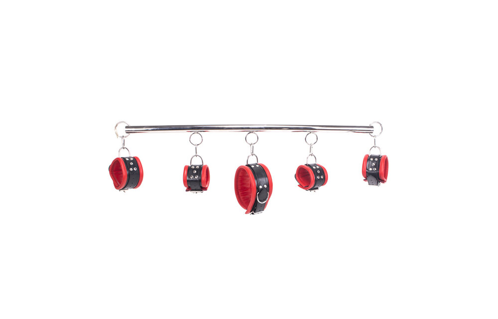 Deluxe Spreader Bar Red Leather 76 cm | Luxury Handcuff Set