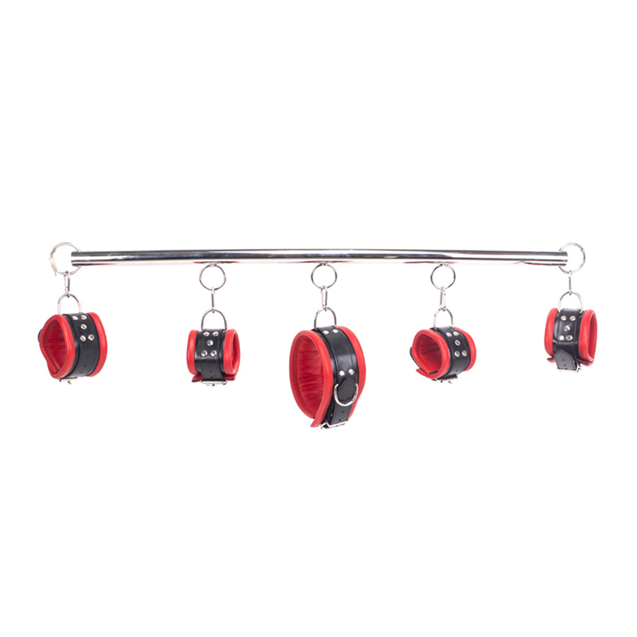 Deluxe Spreader Bar Red Leather 76 cm | Luxury Handcuff Set