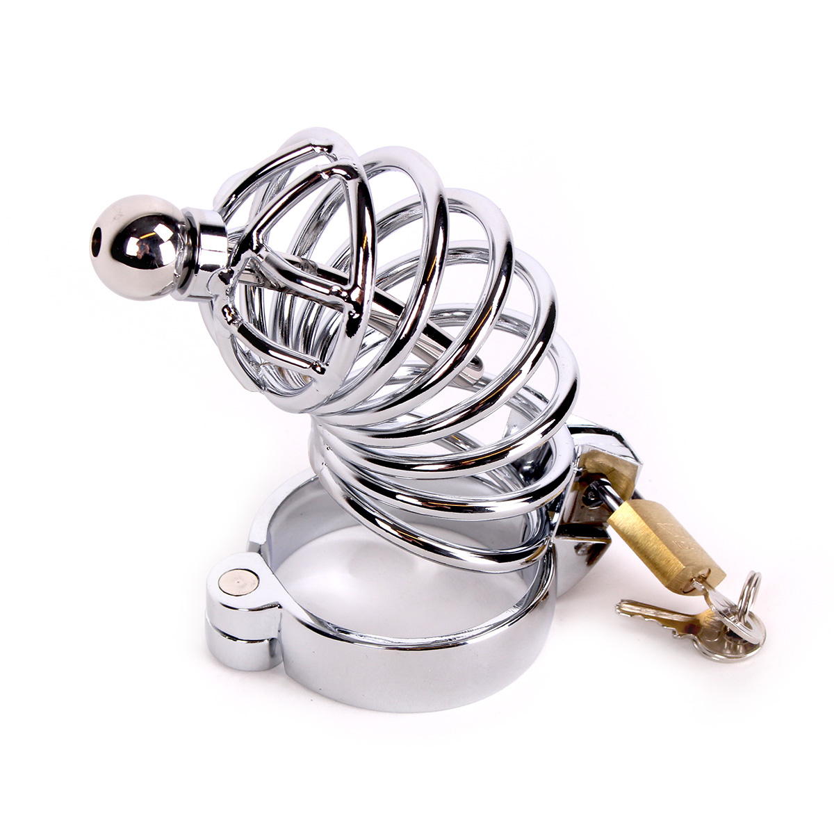 Stainless Steel Chastity Cage With Penis Stick - Safe & Comfortable