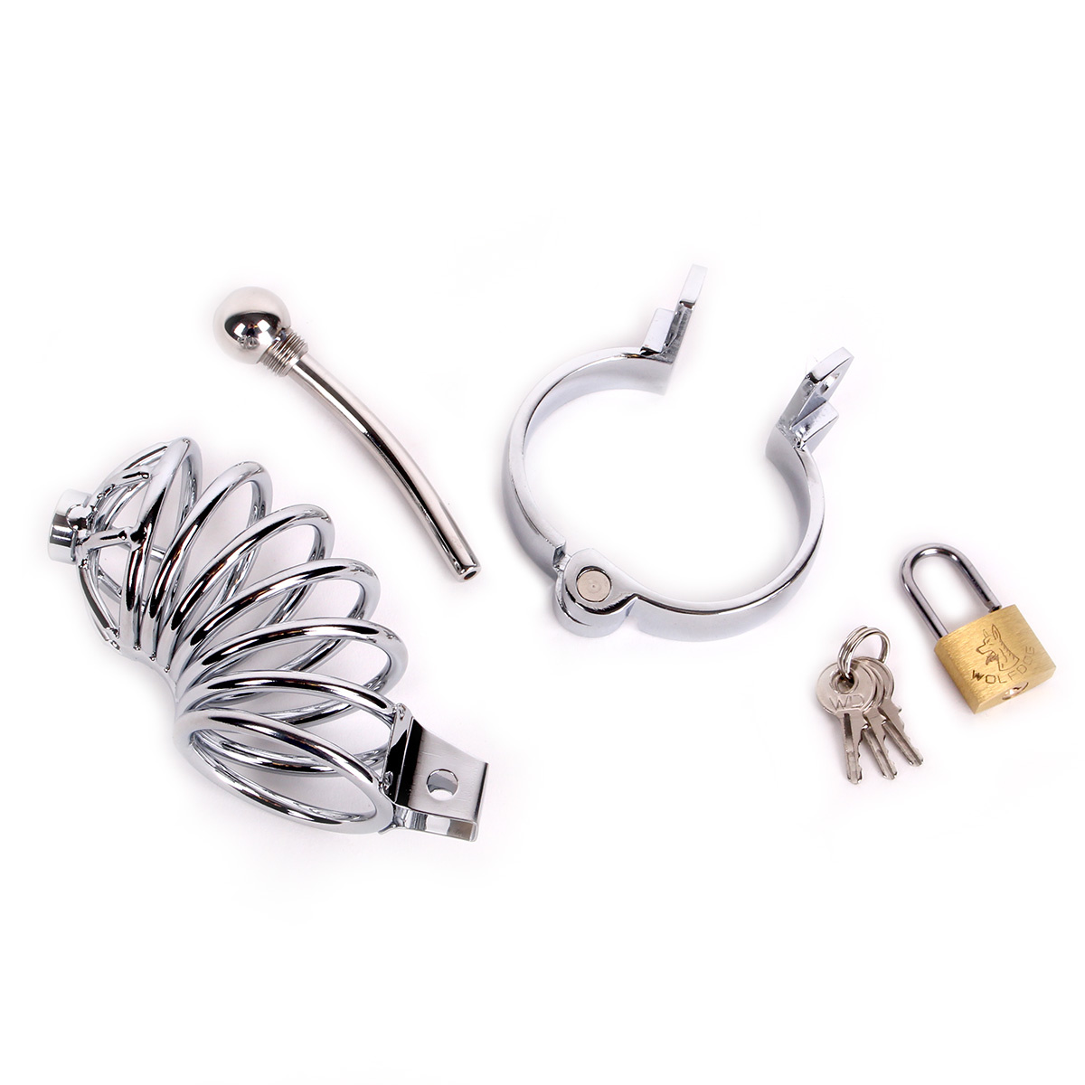 Stainless Steel Chastity Cage With Penis Stick - Safe & Comfortable