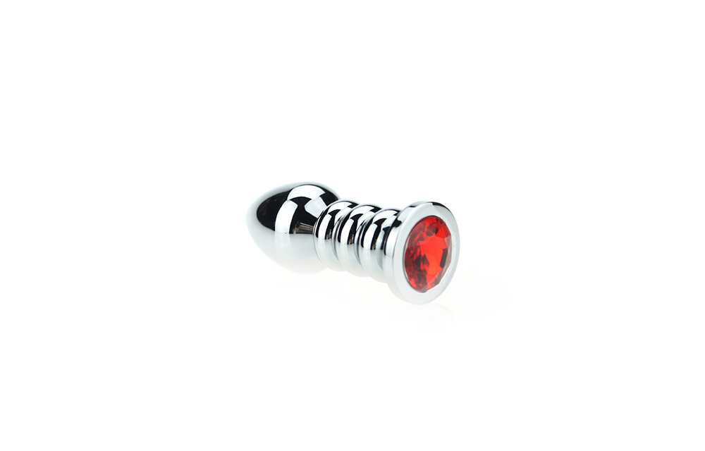 Ribbed Red Metal Butt Plug 9.5 cm – Intense Pleasure