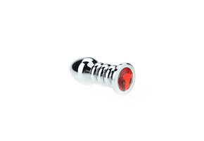 Ribbed Red Metal Butt Plug 9.5 cm – Intense Pleasure