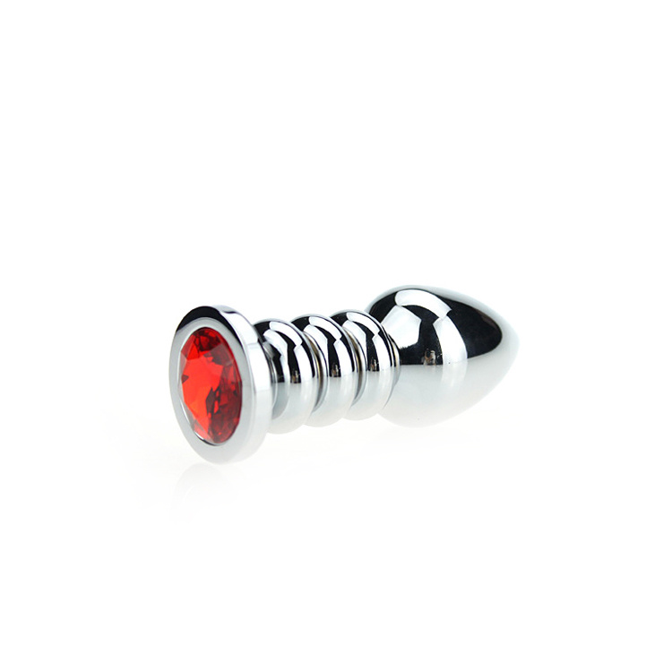 Ribbed Red Metal Butt Plug 9.5 cm – Intense Pleasure