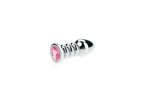 Ribbed Pink Butt Plug 9.5 cm – Safe & Intense Orgasms