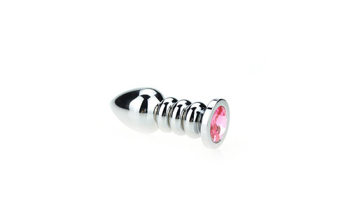 Ribbed Pink Butt Plug 9.5 cm – Safe & Intense Orgasms