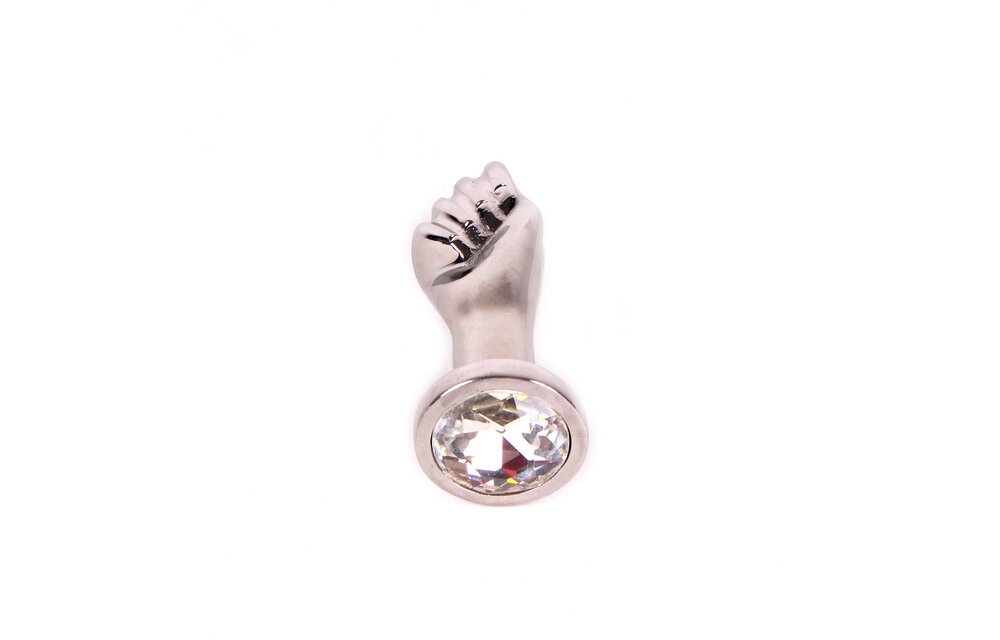 Steel Fist Butt Plug 8.8 cm with Gemstone - Unique Sensation