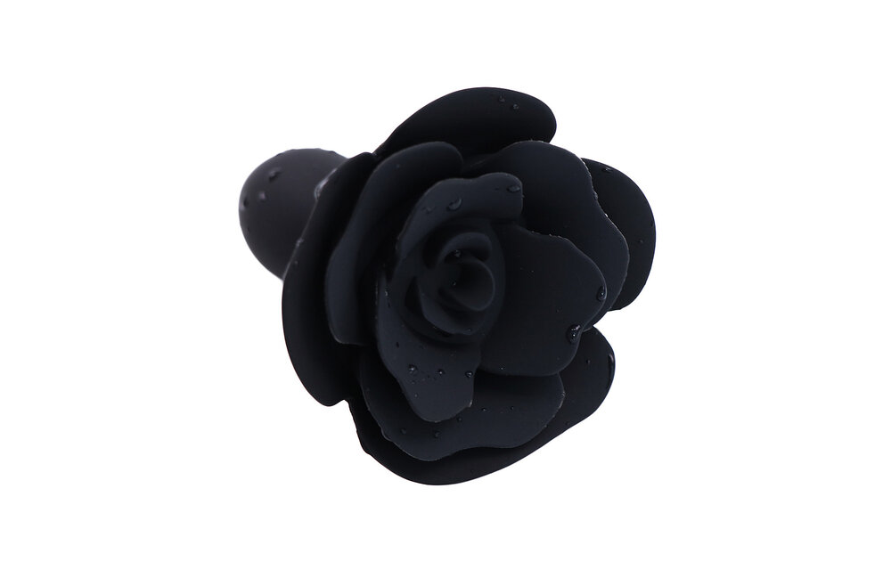 Zwarte Roos Siliconen Buttplug 9 cm – Elegant & Comfortabel