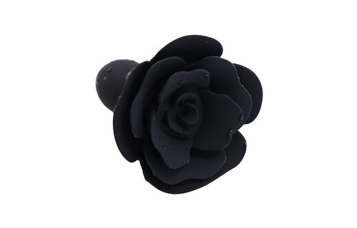 Zwarte Roos Siliconen Buttplug 9 cm – Elegant & Comfortabel