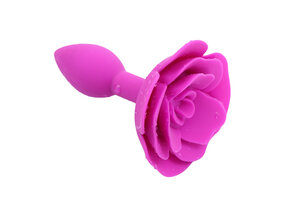 Pink Rose Silicone Anal Plug 9 cm – Soft & Waterproof