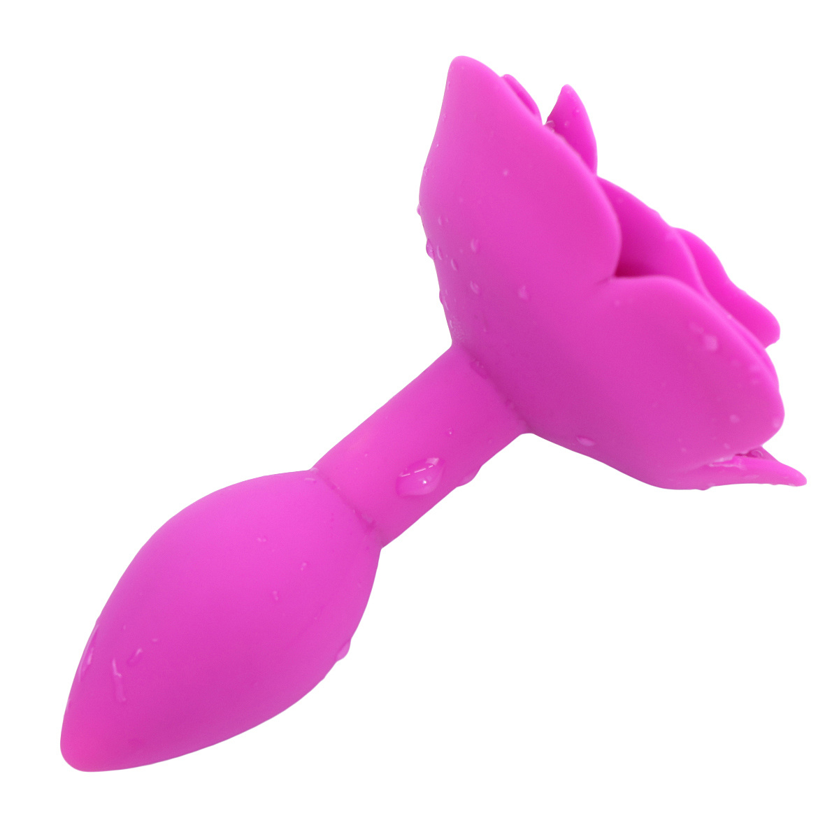 Pink Rose Silicone Anal Plug 9 cm – Soft & Waterproof