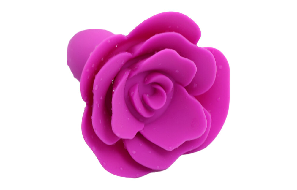 Pink Rose Silicone Anal Plug 9 cm – Soft & Waterproof
