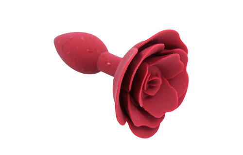 Roter Rosen-Silikon-Analplug – Weich, elegant und wasserdicht