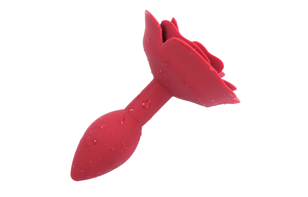 Roter Rosen-Silikon-Analplug – Weich, elegant und wasserdicht