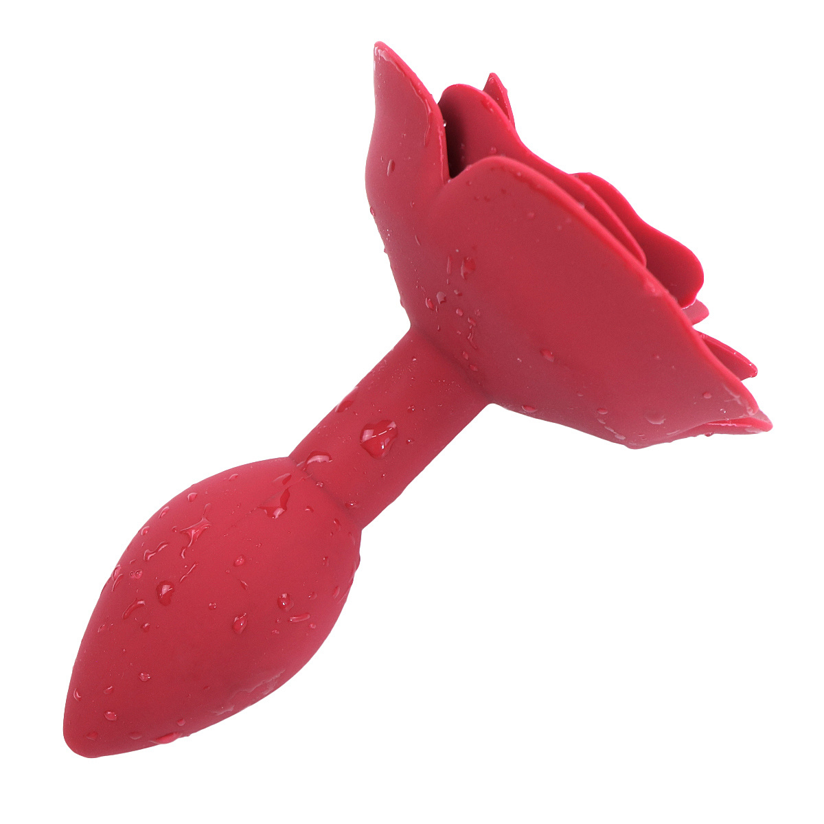 Red Rose Silicone Anal Plug 9 cm – Elegant & Waterproof