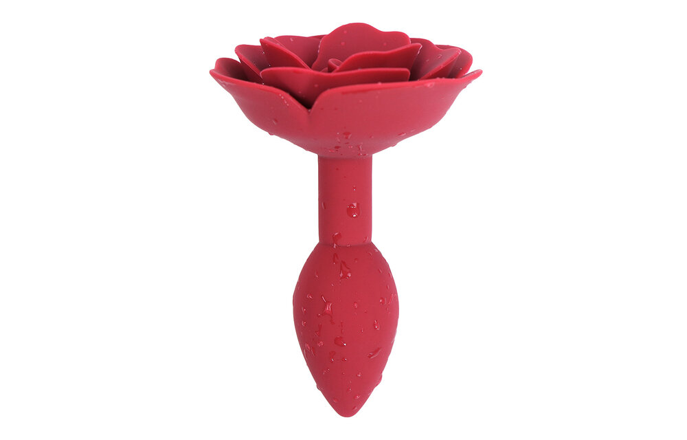 Rode Roos Siliconen Anaal Plug 9 cm – Elegant & Waterdicht