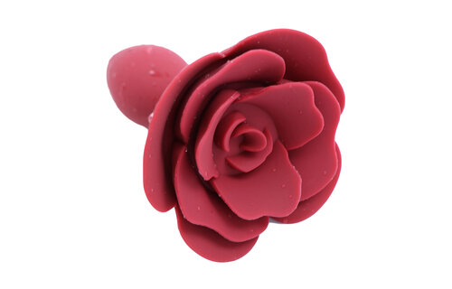Red Rose Silicone Anal Plug 9 cm – Elegant & Waterproof