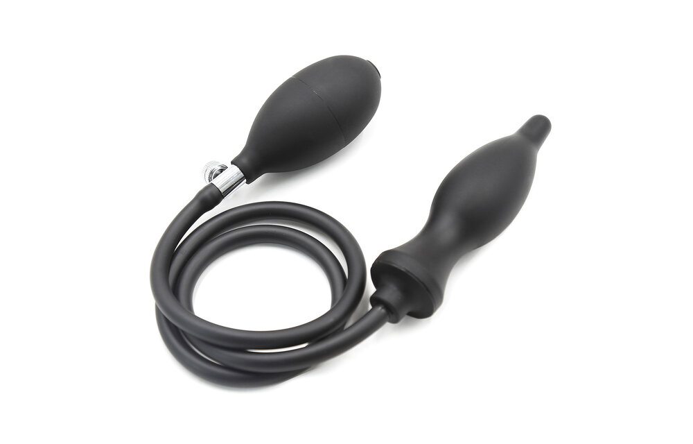 Opblaasbare zwarte anale plug – comfortabel & waterdicht