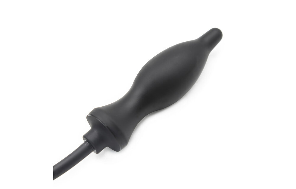 Opblaasbare zwarte anale plug – comfortabel & waterdicht