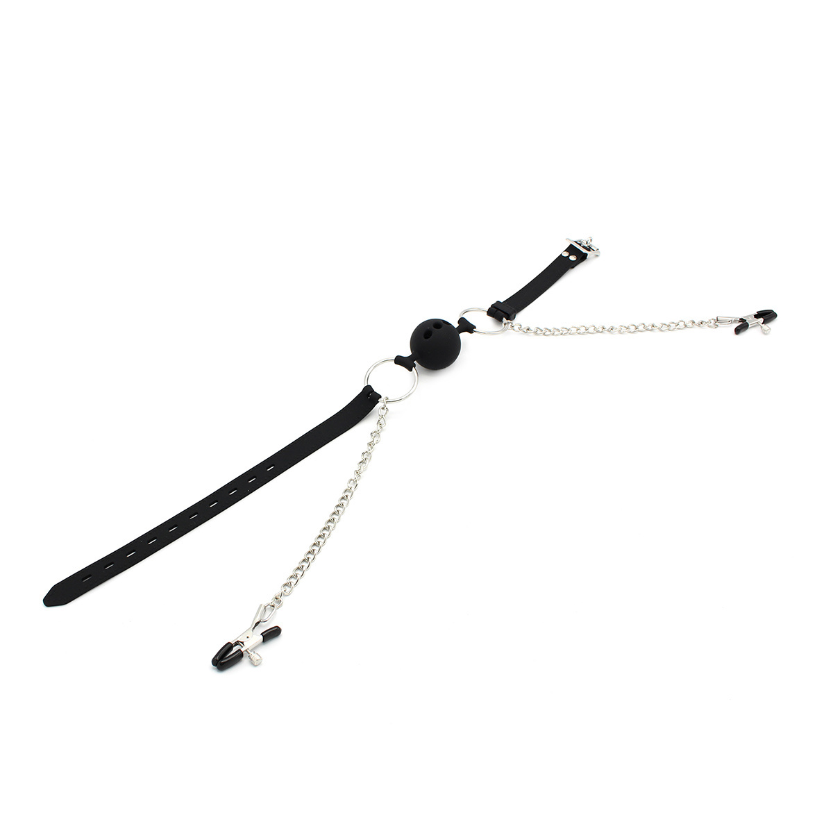 Silicone 2-in-1 Ball Gag with Nipple Clamps | Comfort & Excitement