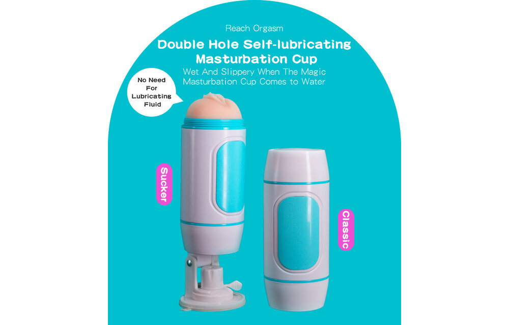 Duo-Masturbator Cup Selbstgleitend – Vagina- & Anus-Sensation