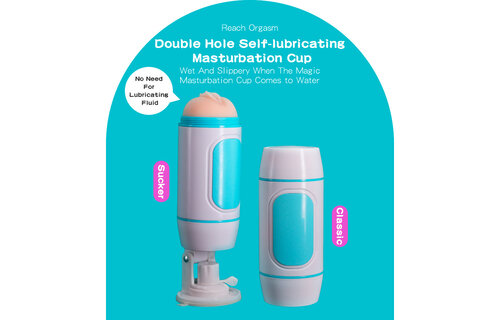 Masturbator Duo Cup 150° Zelfsmurend Zuigsysteem | Perfect Lover