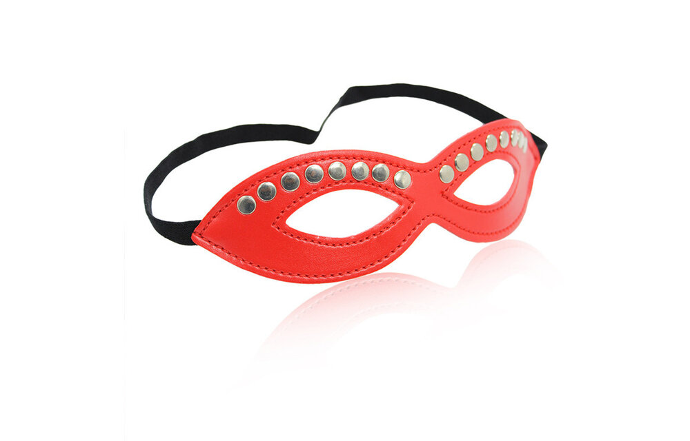 Mask Eyes Only Red With Studs – Stylish Mystery Of PU Leather