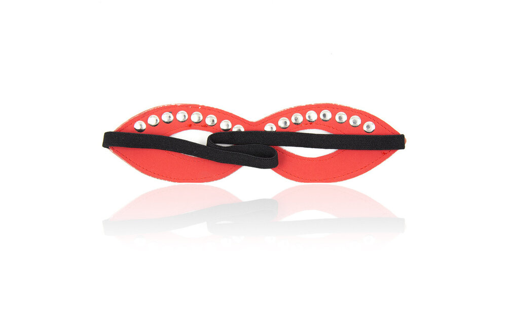 Mask Eyes Only Red With Studs – Stylish Mystery Of PU Leather