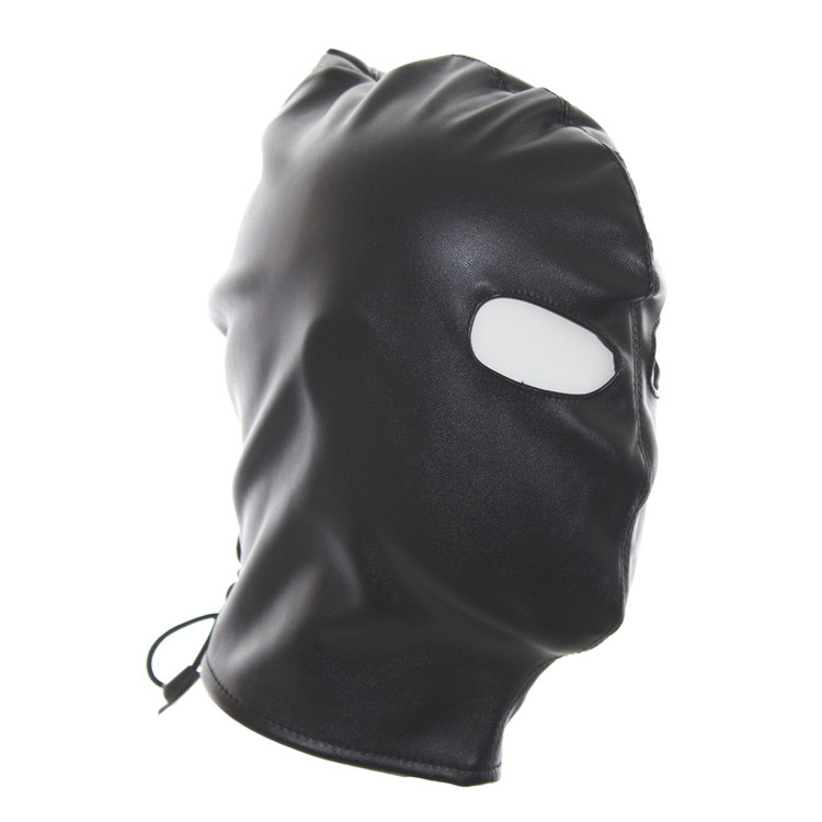Kinky schwarze PU-Leder-Maske | Bequeme & robuste BDSM-Maske