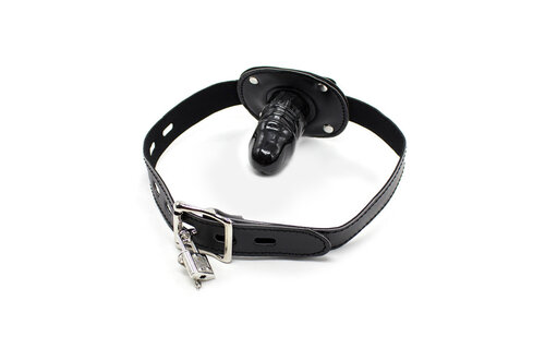 Penis Gag PU Leather | Comfortable & Lockable Safe