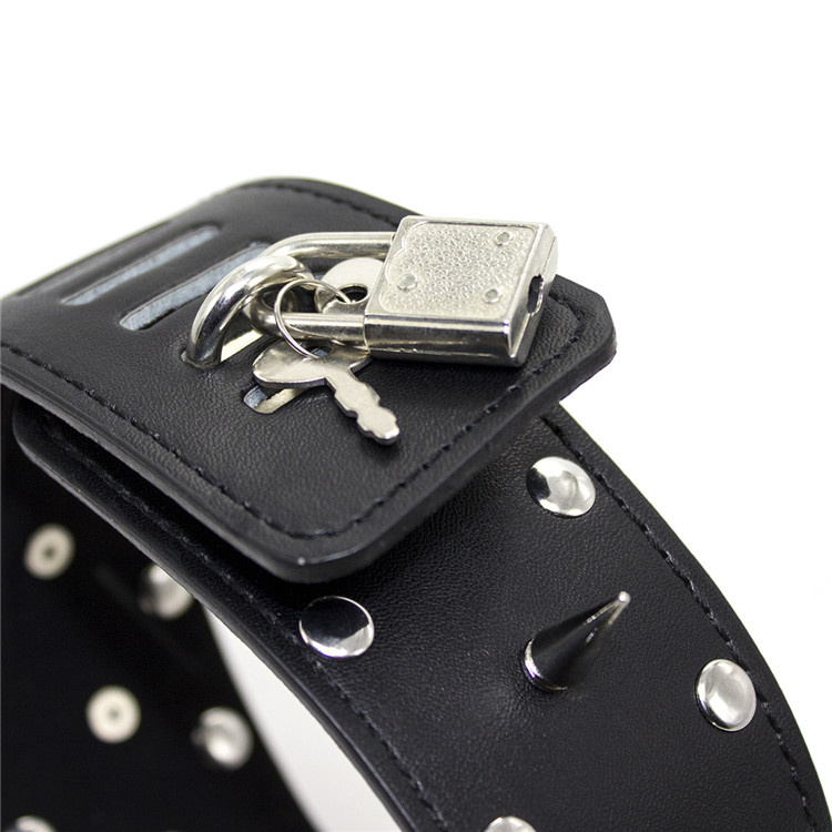 Leren Halsband Met Spikes & Ketting - Dominantie & Controle