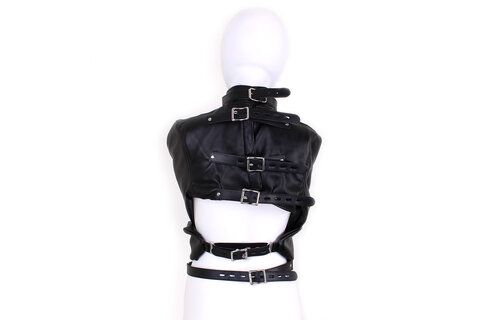 Dwangbuis Small Pu-Leder | Stevige Bondage Beperking Zwart