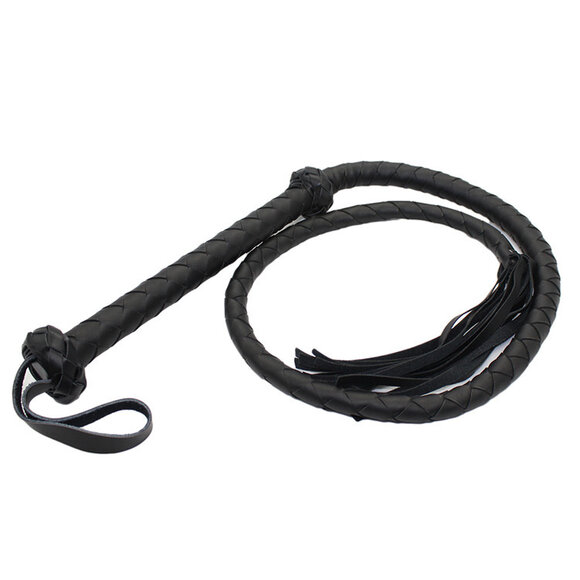 Black Whip 150 cm | Slim & Strong for BDSM Use