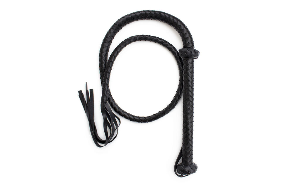 Schwarze Peitsche 150 cm | Schlank & stark für BDSM-Anwendungen